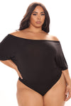 All Occasions Off Shoulder Bodysuit - Black