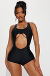 Hilary Cut Out 1 Piece Swimsuit  - Black