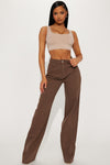 Tall Good Time High Waist Wide Leg Jeans - Brown