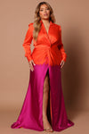 Melissa Ombre Maxi Dress - Orange/combo