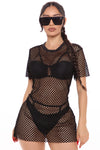 Beach Must Have Oversized Fishnet Swim Cover Up - Black