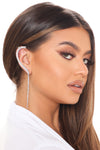 Cuffed Up Rhinestone Ear Cuff - Silver