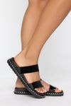 What A Stud Flat Sandals - Black