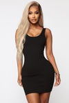 Jules Body Sculpting Mini Dress - Black