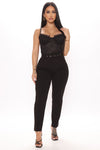 Olivia Belted Trouser - Black