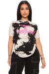 Positive Vibin' Tie Dye Top - Black/White