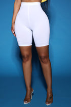 Natalee Biker Shorts - White