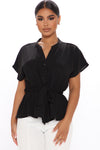 Waist No Time Blouse - Black