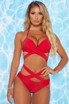 Watch Me Tan 2 Piece Bikini - Red