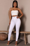 Luxe Ultra High Waist Skinny Jeans - White