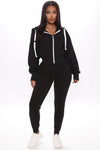 Chill Mode Hoodie And Jogger Set - Black