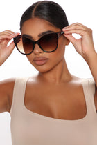 Not Worried Cat Eye Sunglasses - Brown