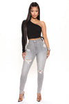 In The Night High Rise Skinny Jeans - Grey