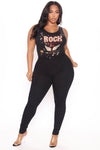 Super High Waist Denim Skinnies - Black