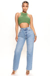 Long Lost 90's High Rise Straight Leg Jeans - Medium Wash