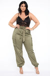 Can't Forget It Cargo Jumpsuit - Black/Olive