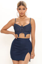 Ariana Denim Crop Top - Dark Wash