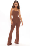 Nova Season Flare Leg Jumpsuit - Chocolate