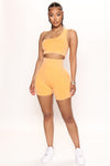 Sunrise Ribbed Biker Short - Orange