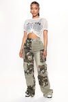 Upgrade You Wide Leg Cargo Pant 31 - Olive/combo