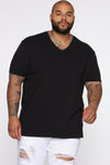 Essential V Neck Tee - Black