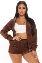 The OG Trendsetter Velour Short Set - Chocolate