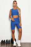 The Best Assets Textured Scrunch Butt Active Biker Short - Royal