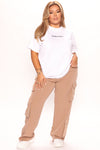 In The Lead Wide Leg Cargo Pant 32 - Taupe