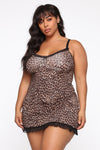 Hit The Snooze Print Sleep Gown - Leopard