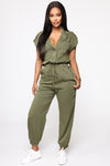 Mariel Utility Jumpsuit - Olive