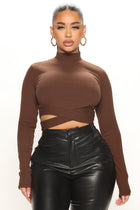 Perfect Timing Crop Top - Brown