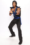 Dragon King Ninja 3 Piece Costume Set - Black/Blue