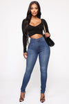 Curve Your Ways Skinny Jeans - Medium Blue Wash