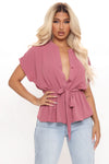 Waist No Time Blouse - Rose