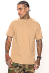 Oversized Heavyweight Short Sleeve Tee - Tan