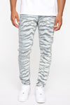 Tiger Stripe Skinny Jean - LightWash