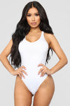 Zoey Racer Back Bodysuit - White