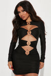 Say Nothing Mini Dress - Black