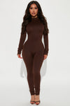 Frisky Feline Jumpsuit - Brown