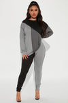 No Drama Colorblock Legging Set - Grey/combo