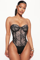 Woke Up In Paris Lace Bodysuit - Black