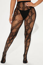 Sneaky Wild Games Snake Sheer Tights - Black