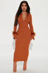 Raelynn Sweater Midi Dress - Rust