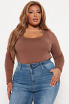 Briana Long Sleeve Top - Chocolate