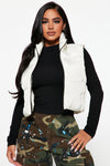 Can't Handle It Puffer Vest - Ivory