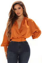 Alyssa Surplice Top - Rust