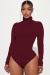 Tess Turtleneck Bodysuit - Burgundy