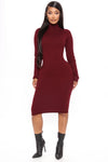 Taryn Sweater Midi Dress - Burgundy