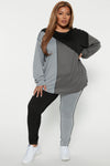 No Drama Colorblock Legging Set - Grey/combo