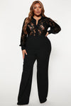 Touch Of Lace Jumpsuit - Black